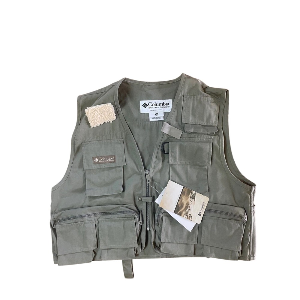 Columbia Lufkin Flats Vest Mens SM Sage Green Fishing Utility FM1380-365 NWT